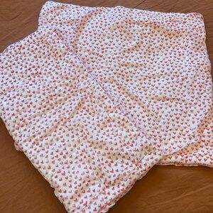 Serena And Lilly Nantucket Red Heart Quilt Euro Sham Set of 2 Pink Piping